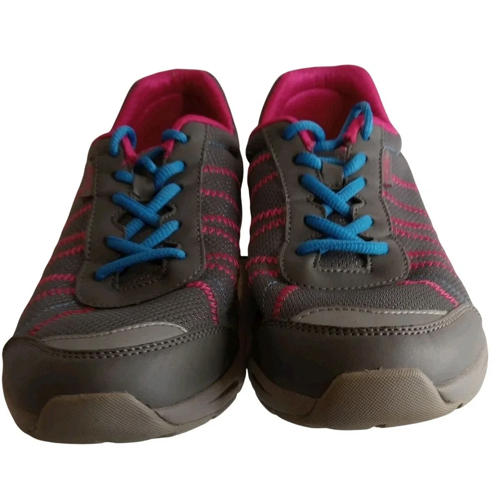 Vionic Alliance Grey Pink Blue Mesh Walking Shoes Sneakers Women's 9